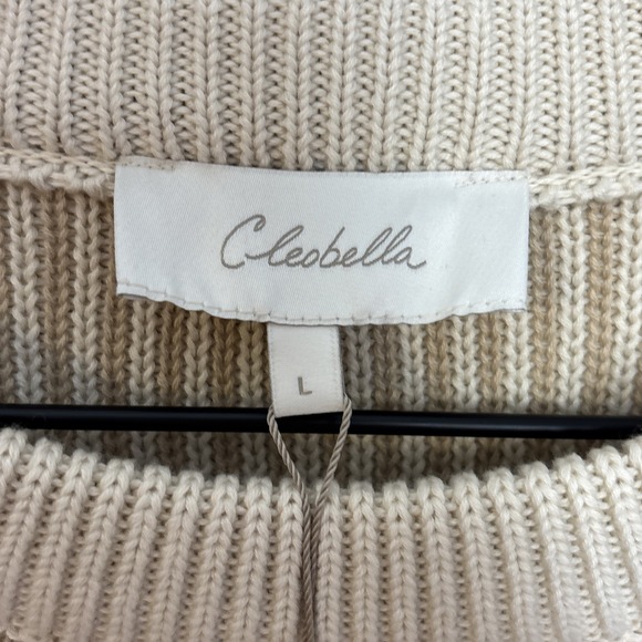 Cleobella Size Large Sydney Sweater In Oatmeal/Ivory Organic Cotton NEW - Picture 7 of 14